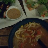 sushi, springrolls and noodlesoup at The Vegetarian in Phnom Penh