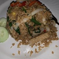 Veg stir fried rice with basil  at Thai Thani in Celebration
