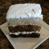 Vegan Velvet Cake (chocolate, vanilla, and mocha) at Dama Pastry and Restaurant in Arlington