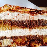 As close to vegan tiramisu you can get at Dama Pastry and Restaurant in Arlington