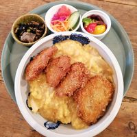 Katsudon version of the donburi bowl at CBD Green in Okayama