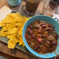Vegan chili and Swiss mocha  at Cafe Babalu in Reykjavik