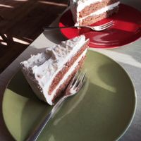 Vegan carrot cake. at Cafe Babalu in Reykjavik