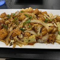 Hot noods, with crispy tofu at ANJU in St Petersburg