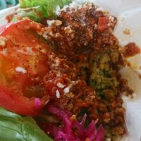 Spicy falafel (after a few bites) at Rotton 六屯 in Chatan