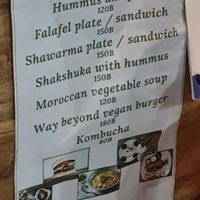 Menu at Green Gallery in Koh Phangan