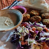 Falafels are great value for 150 baht and really tasty, 100% vegan. at Green Gallery in Koh Phangan