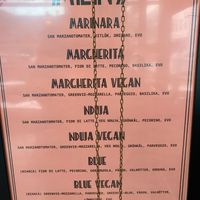 Menu, April 2021 at La Piccola Nonna Pizza in Stockholm