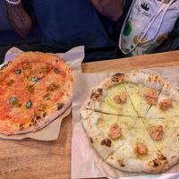 Nduja on the left, patata on the right at La Piccola Nonna Pizza in Stockholm