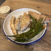 Free pita bread and dip  at Miznon in Central Singapore