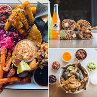 Vegan platter and burritos from Torito Taco at Kommune - Food Court in Sheffield