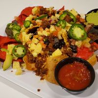 vegan breakfast nachos w/ quinoa taco crumble at Twisted Citrus in North Canton