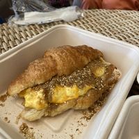 Just egg and cheese croissant  at Chaumont Vegan in Beverly Hills