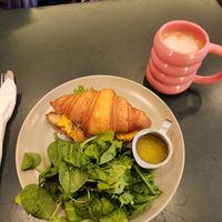 Croissant with scrambled egg and cheese at Chaumont Vegan in Beverly Hills