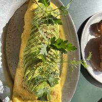 Vegan omelette   at Chaumont Vegan in Beverly Hills