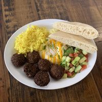 Falafel plate  at MeZe Eatery in Grass Valley