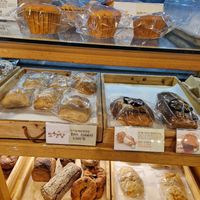 Plain ciabatta on the left and Nut bread on the right are vegan at Dohyeongdang - 도형당  in Busan