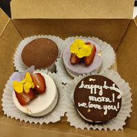 1. Tiramisu
2. Salted caramel
3. Lemon Raspberry
4. Strawberry swirl cheesecake mini cakes at Rawberry in Ho Chi Minh City