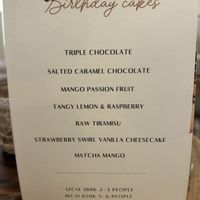 Menu  at Rawberry in Ho Chi Minh City