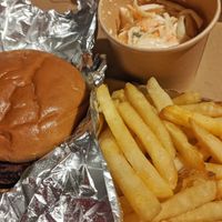 Big Vegan, fries and slaw at FEAST by L&B in Folkestone