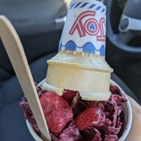 Banana and berries at Aloha Ice Cream in South Lake Tahoe