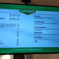 Menu at Last Vegas in Utrecht