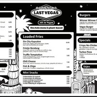 Menu at Last Vegas in Utrecht