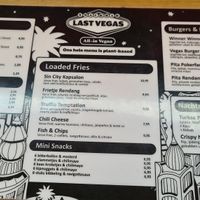 Menu at Last Vegas in Utrecht