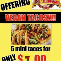 Vegan (soy curls) tacos  at El Takin in San Antonio