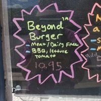 Beyond burger menu at Walker Burger in Coleville