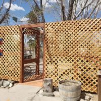 Outdoor seating at Walker Burger in Coleville