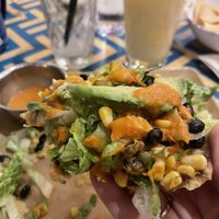 Tostada salad made vegan   at BelAir Cantina in Milwaukee