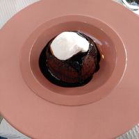 Chocolate fondant at 123V Browns in London