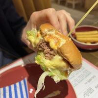 The best juicy vegan burger  at 123V Browns in London