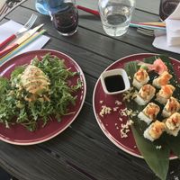 avostar and sushi   at 123V Browns in London