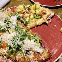 sushi pizza. tbh nobody in my party of for like these😡  at 123V Browns in London