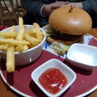 Jerk burger at 123V Browns in London