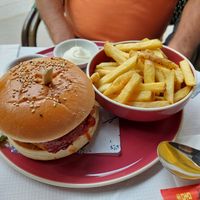 Spicy burger at 123V Browns in London