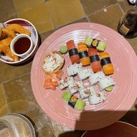 Vegan sushi platter   at 123V Browns in London