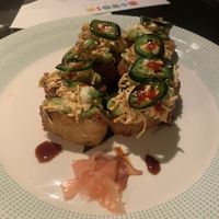Crispy rice green dynamite   at 123V Browns in London