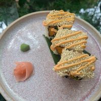 Orange dragon (sweet potato, asparagus, avocado) at 123V Browns in London