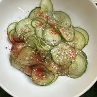 Cucumber saladd  at 123V Browns in London