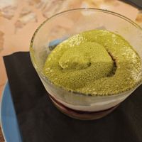 Macha and berries cheesecake at 123V Browns in London