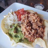 Taco Salad with soy chkin at Chilaquiles Factory in Cedar Park