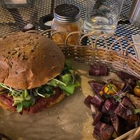 The Rosa Vegan Burger at La Yaqueria in Valladolid