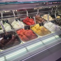 Selection of vegan sorbets and ice creams  at Gelaaati di Marco in Barcelona