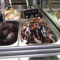 Vegan options are clearly marked. at Gelaaati di Marco in Barcelona