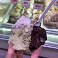 Dark chocolate, pistachio, and forgot the last one...  at Gelaaati di Marco in Barcelona