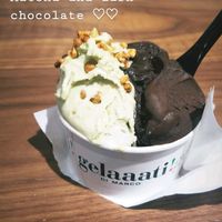 matcha and extra dark sorbet at Gelaaati di Marco in Barcelona