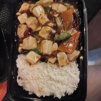 Tofu and rice  at Chloe's Kitchen in Santa Cruz